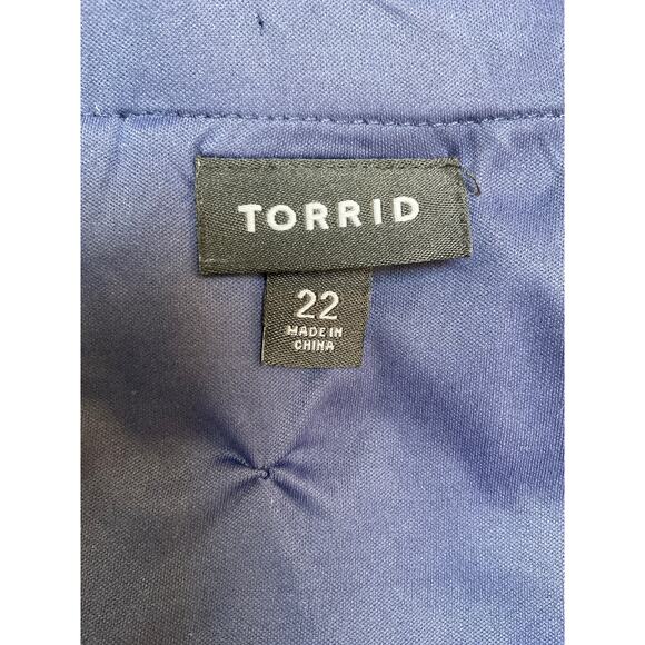 Torrid Polka Dot Fit & Flare Dress Women's Plus Size 22 Blue - Picture 4 of 6